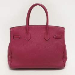 Hermes Tosca Togo Leather Palladium Finish Birkin 30 Bag