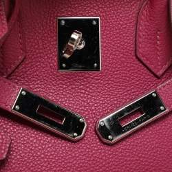 Hermes Tosca Togo Leather Palladium Finish Birkin 30 Bag