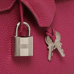 Hermes Tosca Togo Leather Palladium Finish Birkin 30 Bag