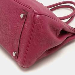 Hermes Tosca Togo Leather Palladium Finish Birkin 30 Bag