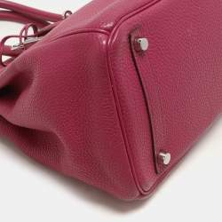 Hermes Tosca Togo Leather Palladium Finish Birkin 30 Bag