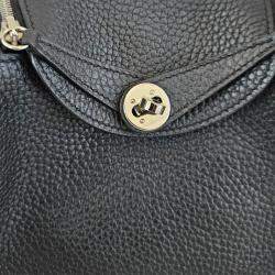 Hermes Noir Taurillon Clemence Leather Palladium Finish Mini Lindy