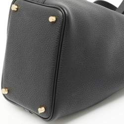 Pre Owned Hermès Noir Taurillon Clemence Leather Picotin Lock 18 Bag