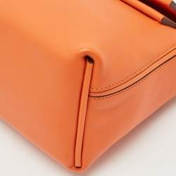 Hermès Orange Evercolor and Swift Leather Silver Finish 24/24 21 Bag 