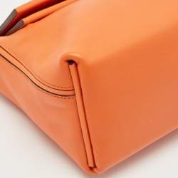 Hermès Orange Evercolor and Swift Leather Silver Finish 24/24 21 Bag 