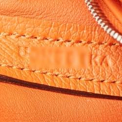 Hermès Orange Evercolor and Swift Leather Silver Finish 24/24 21 Bag 