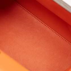 Hermès Orange Evercolor and Swift Leather Silver Finish 24/24 21 Bag 