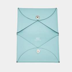Hermès Bleu Atoll Evercolor Leather Calvi Card Holder