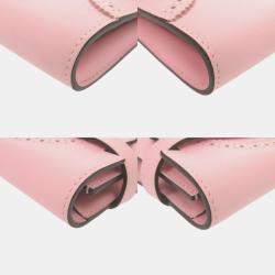 Hermes Rose Sakura Swift Leather Kelly Long Ghillies Wallet 