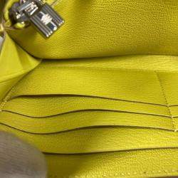 Hermes Yellow Chevre Leather Kelly Long Wallet 