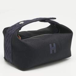 مملوكة مسبقًا Hermes Bleu Nuit Canvas Small Bride-A-Brac Pouch