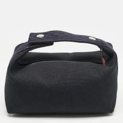مملوكة مسبقًا Hermes Bleu Nuit Canvas Small Bride-A-Brac Pouch