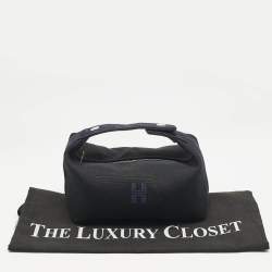 مملوكة مسبقًا Hermes Bleu Nuit Canvas Small Bride-A-Brac Pouch