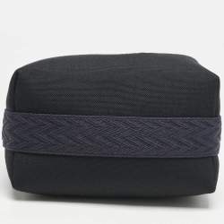 مملوكة مسبقًا Hermes Bleu Nuit Canvas Small Bride-A-Brac Pouch