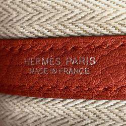 Pre Owned Hermes Sanguine Negonda Leather Garden Party TPM Tote Bag