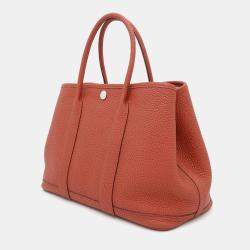 Pre Owned Hermes Sanguine Negonda Leather Garden Party TPM Tote Bag