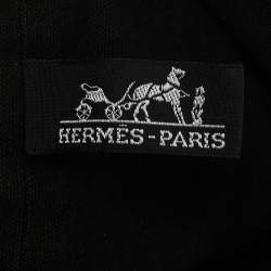 Hermes Black/Brown Canvas Polochon Mimile Bag