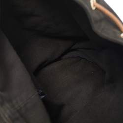 Hermes Black/Brown Canvas Polochon Mimile Bag