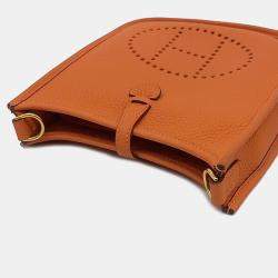 Hermes Orange Leather Evelyn 16 Bag
