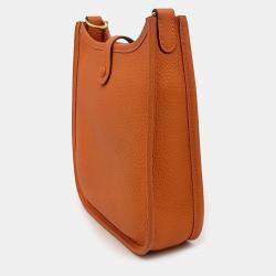 Hermes Orange Leather Evelyn 16 Bag