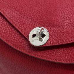 Hermes Red Leather Lindy 30 bag