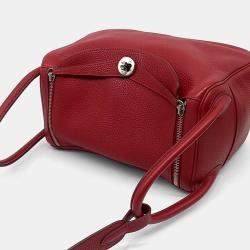 Hermes Red Leather Lindy 30 bag