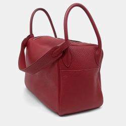 Hermes Red Leather Lindy 30 bag