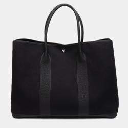 Hermes Black Leather Garden Party 49 bag