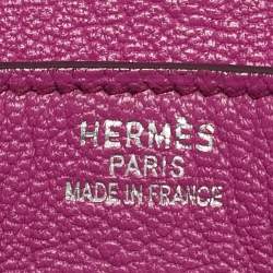 Hermes Fuchsia Chevre Leather Palladium Finish HAC Birkin 32 Bag