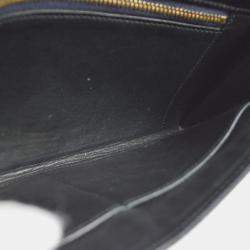 Hermes Black Satin 2Way Clutch Shoulder Bag