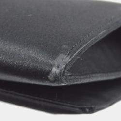Hermes Black Satin 2Way Clutch Shoulder Bag