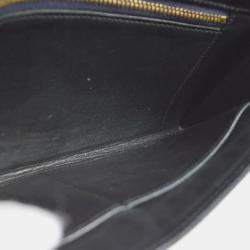 Hermes Black Satin 2Way Clutch Shoulder Bag