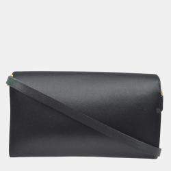 Hermes Black Satin 2Way Clutch Shoulder Bag