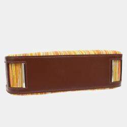 Pre Owned Hermes Orange Brown Vibrato Box Calf Escapade Handbag