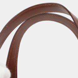 Pre Owned Hermes Orange Brown Vibrato Box Calf Escapade Handbag