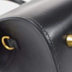 Hermes Black Box Calf Leather Handbag