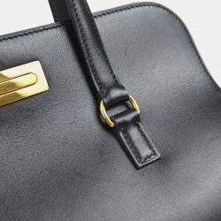 Hermes Black Box Calf Leather Handbag