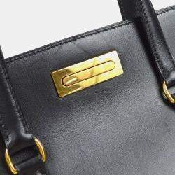 Hermes Black Box Calf Leather Handbag
