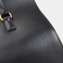 Hermes Black Box Calf Leather Handbag