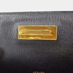 Hermes Black Box Calf Leather Handbag