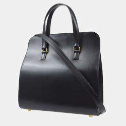 Hermes Black Box Calf Leather Handbag