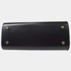 Hermes Black Box Calf Leather Handbag