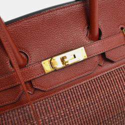 Hermes Rouge Crinoline Taurillon Clemence Birkin 35 Handbag 