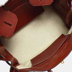 Hermes Rouge Crinoline Taurillon Clemence Birkin 35 Handbag 