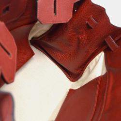 Hermes Rouge Crinoline Taurillon Clemence Birkin 35 Handbag 