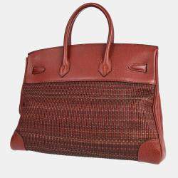 Hermes Rouge Crinoline Taurillon Clemence Birkin 35 Handbag 