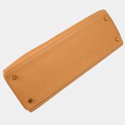 Hermes Natural Courchevel Kelly 35 Retourne Handbag 