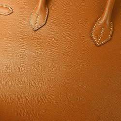 Hermes Gold Courchevel Birkin 35 Handbag