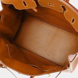 Hermes Gold Courchevel Birkin 35 Handbag