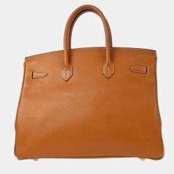 Hermes Gold Courchevel Birkin 35 Handbag